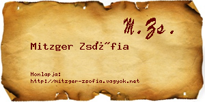 Mitzger Zsófia névjegykártya